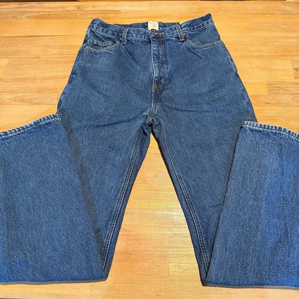 Red Head Flannel Lined Jeans Size 32x34 Blue Denim
